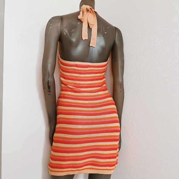 Striped Halter Knit Dress - Picture 2 of 2